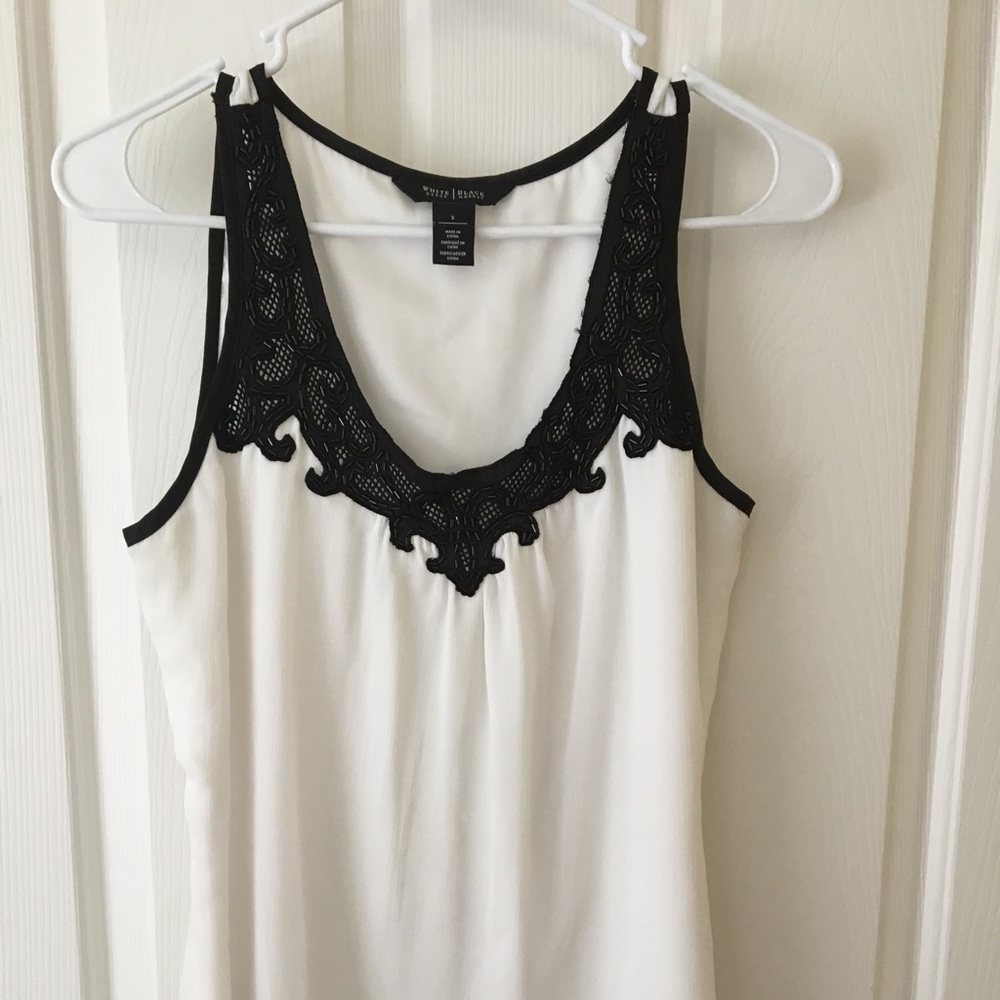 White House Black Market Beaded Dress Shell Top